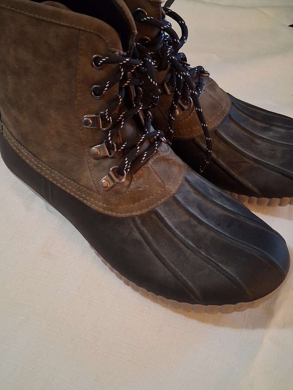 Women’s Lace-Up Duck Boots in Brown and Black